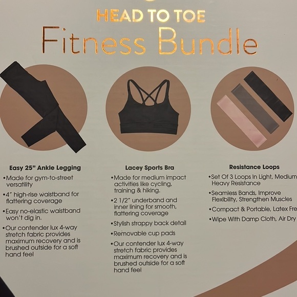 balance collection buttery soft black leggings, sports bra, booty bands bundle - Picture 2 of 10